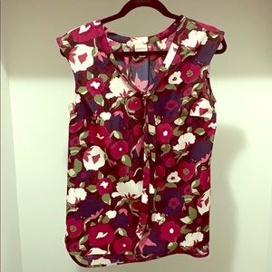Tie Front Floral Blouse